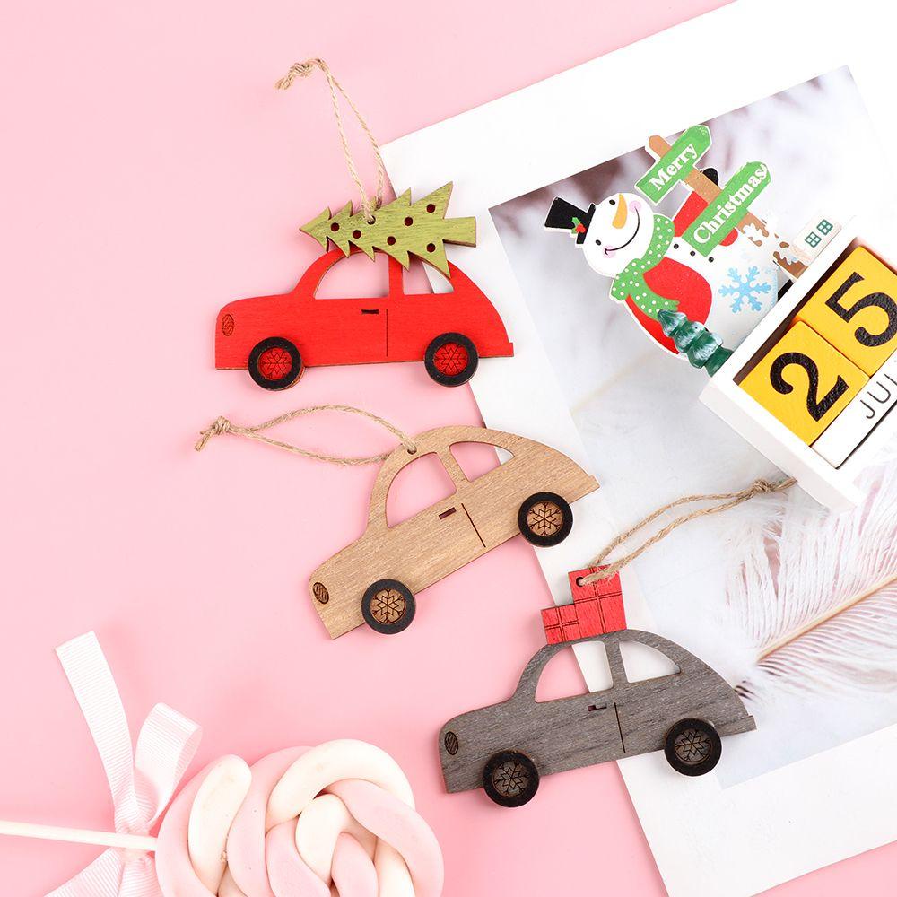 GOGOUP Set 1 / 3 Phụ Kiện Treo Trang Trí Giáng Sinh Bằng Gỗ