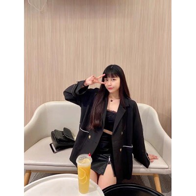 ( Hàng Đẹp)Ảnh thật 4 hình cuối-2W368.Áo blazer oversize mùa hè phối line kiểu mới | BigBuy360 - bigbuy360.vn