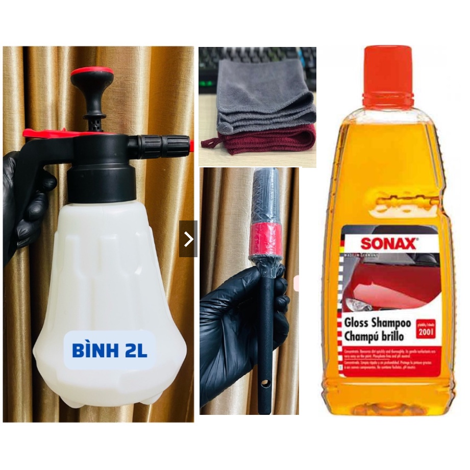 [BẢN V2 CHỐNG XÌ] Bình xịt rửa xe bọt tuyết cầm tay cho xe máy, xe oto 1.5L 2L - áp suất cao, 3 chế độ, điều chỉnh tia