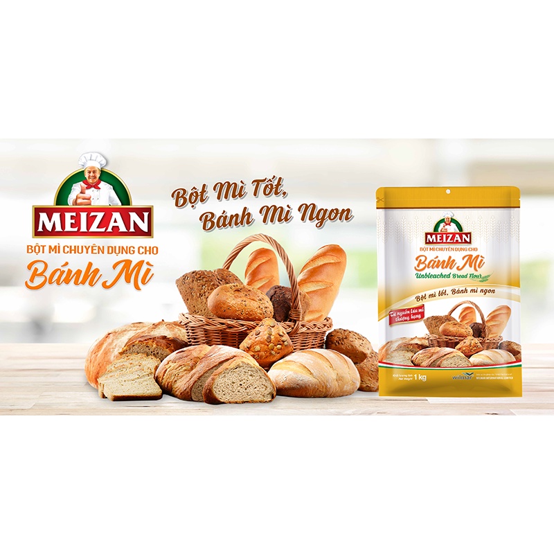 Bột mì chuyên dụng bánh mì Meizan 1kg