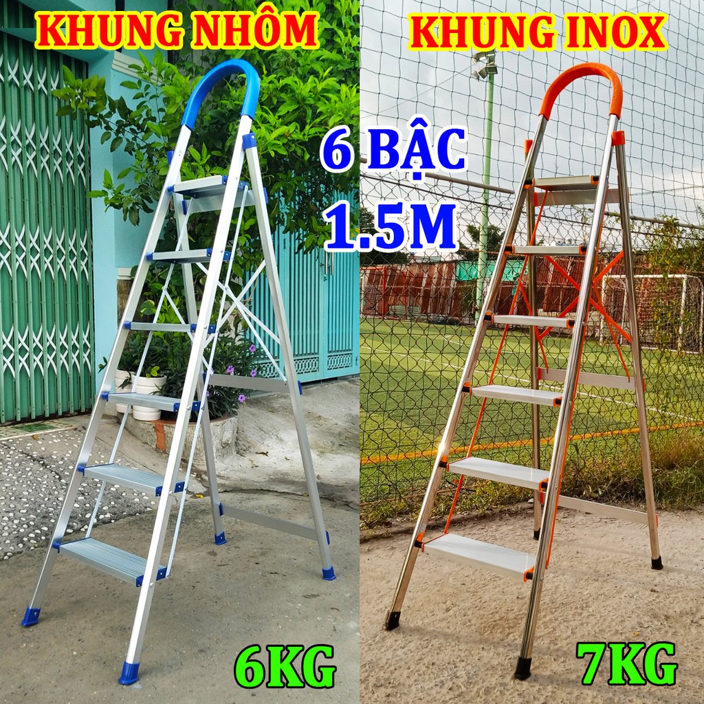 2 mẫu thang ghế tay vịn Nikita 6 bậc cao 1.5M IN06 &amp; DL06 Nhật Bản(bảo hành 2 năm)