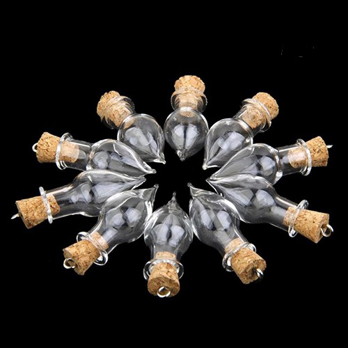 (Hàng Mới Về) Set 10 Lọ Thủy Tinh Hình Giọt Nước Dùng Làm Mặt Dây Chuyền Diy