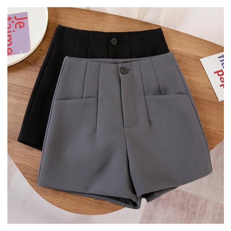 Quần short nữ ống rộng lưng cao CHAT cạp cao vải tuyết mưa cao cấp Q17