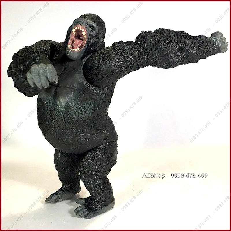 Mô Hình King Kong Khỉ Đột Gorilla - Có khớp Tay Chân Đầu - Cao 15cm
