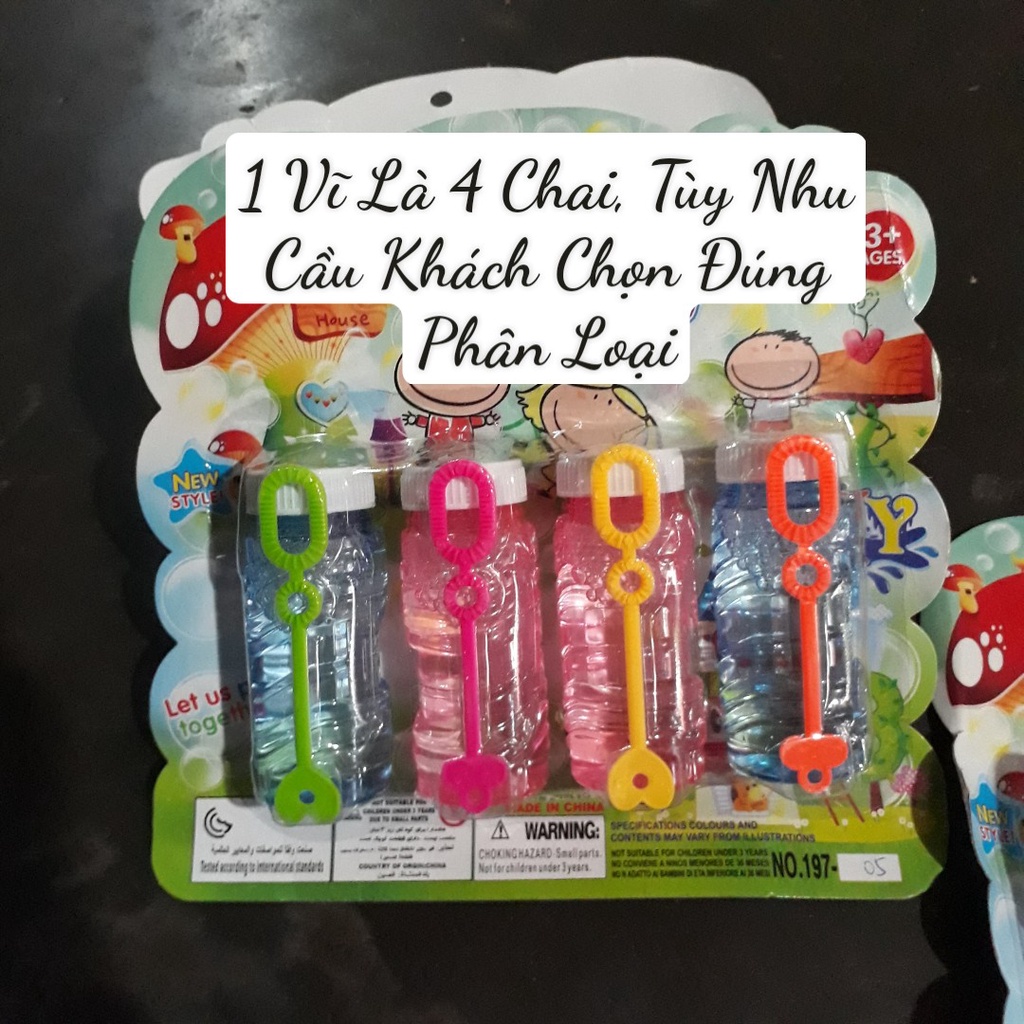 Đồ chơi vĩ xà bông thổi bắn bong bóng sử dụng kèm súng bong bóng hoặc tự thổi