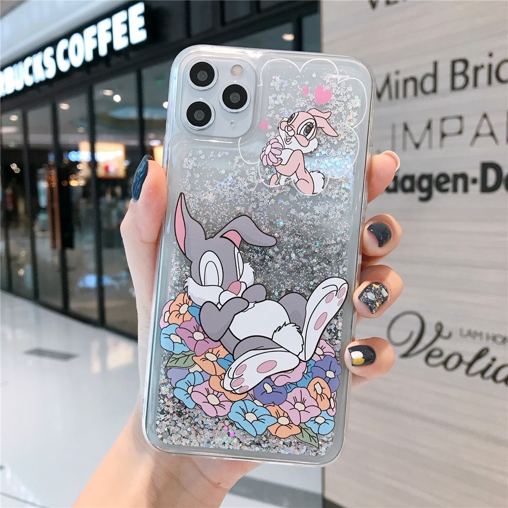 Ốp Điện Thoại TPU Mềm Họa Tiết Thỏ Kim Tuyến Nước Cho Apple iPhone 14 Pro Max 13 Pro Max 12 Pro Max 12 Pro 12