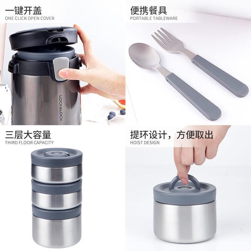Giá rẻ vô địch! Hộp Cơm Giữ Nhiệt Easy Take Lunch Box Lock&Lock LHC8034 (2000ml) | BigBuy360 - bigbuy360.vn