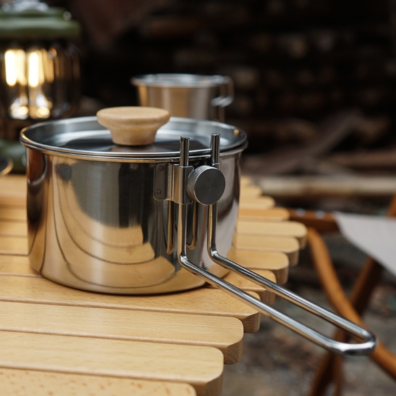 Ấm Đun Nước Đa Năng Bằng Thép Không Gỉ 304 Có Thể Gấp Gọn Tiện Lợi