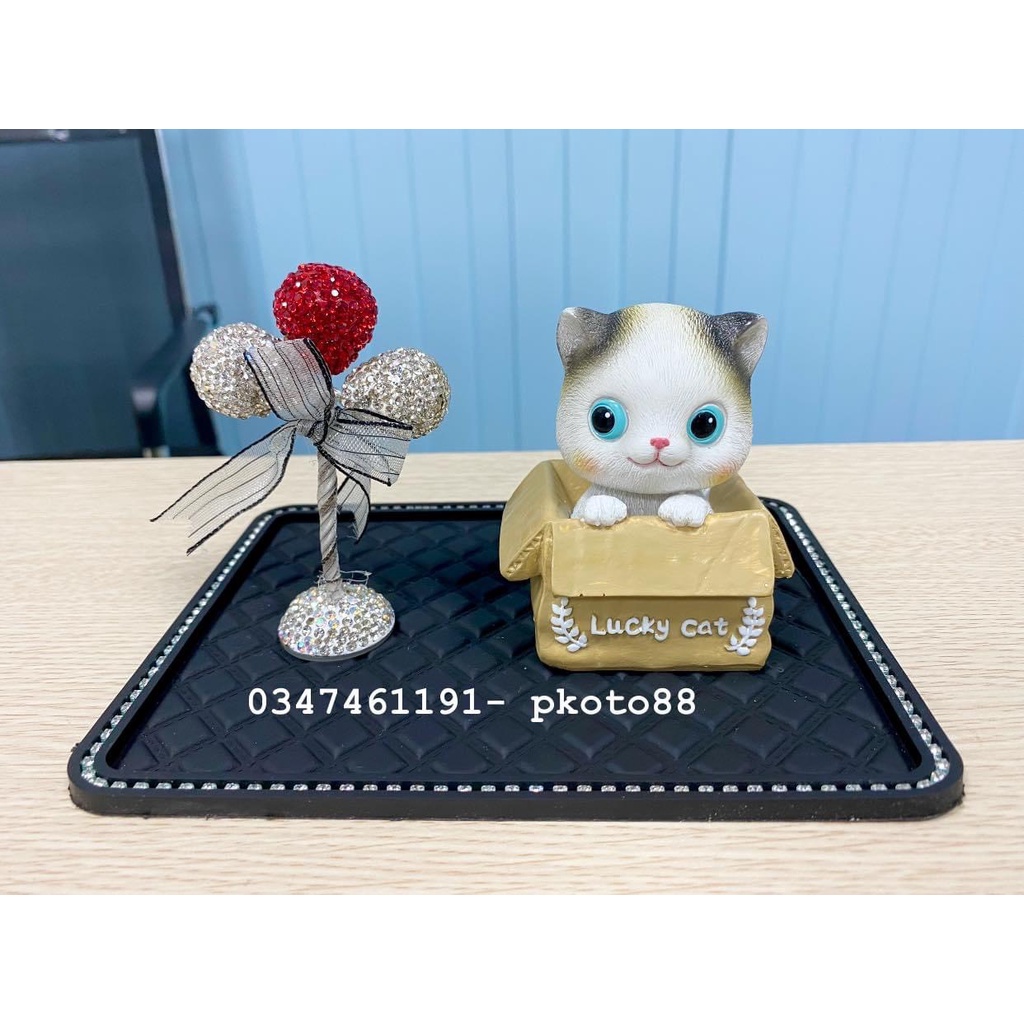 Chú mèo lucky trang trí táp lô xe hơi - phụ kiện decor taplo oto