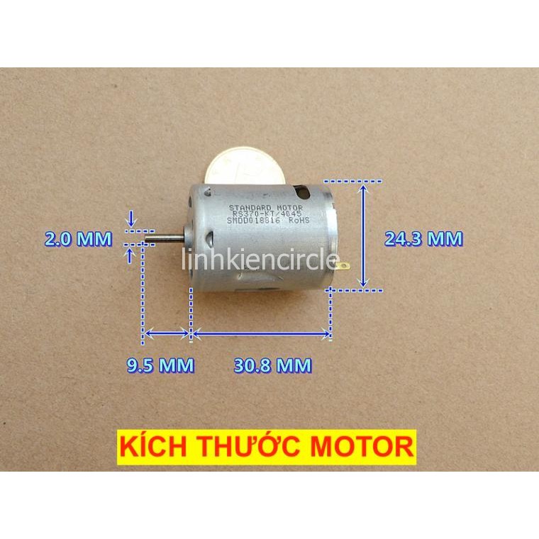 Động cơ motor mô tơ mini 370 tốc độ cao mô men xoắn lớn - 3V-12V - tuổi thọ cao - 7500-28800rpm - LK0078