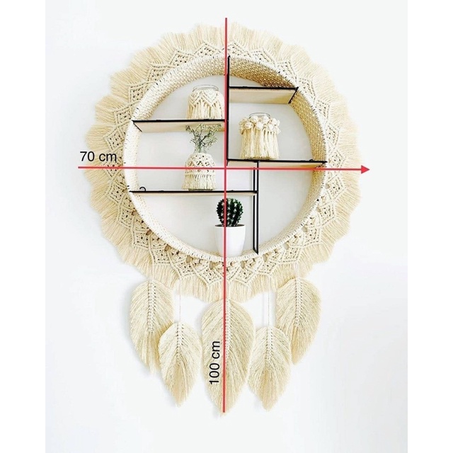 Kệ trang trí macrame treo tường
