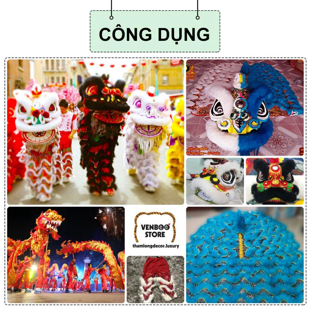🐉  1m x 1m6 VẢI LÔNG THÚ dài 7cm may đầu Lân Rồng lưỡi Lân múa lân | Vải lông lồng đèn trung thu | Lân Sư Rồng