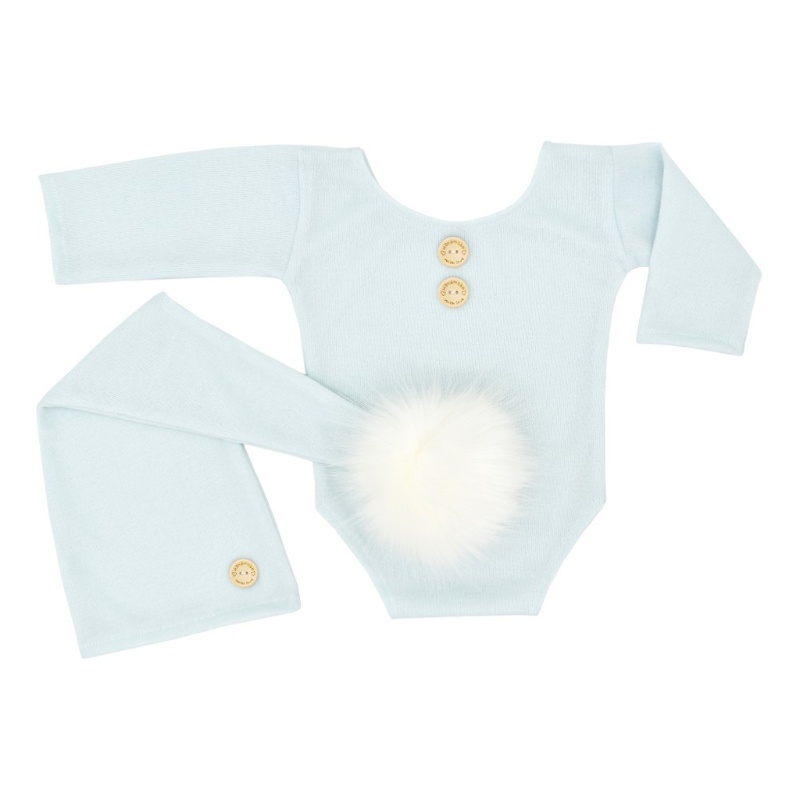 Bộ Áo Liền Quần Bằng Lông Dệt Kim Kèm Mũ Cho Bé Sơ Sinh