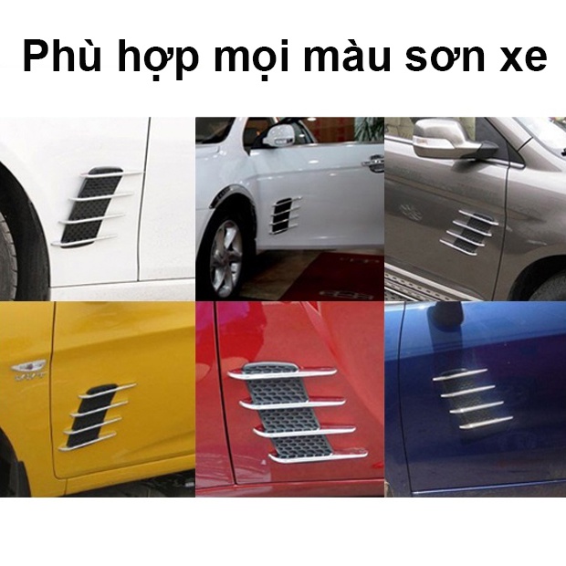 Mang Cá Dán Sườn Xe Ô Tô Giả Hốc Gió,Trang Trí Xe Hơi - Bộ 2 Chiệc CARZONE.TOP