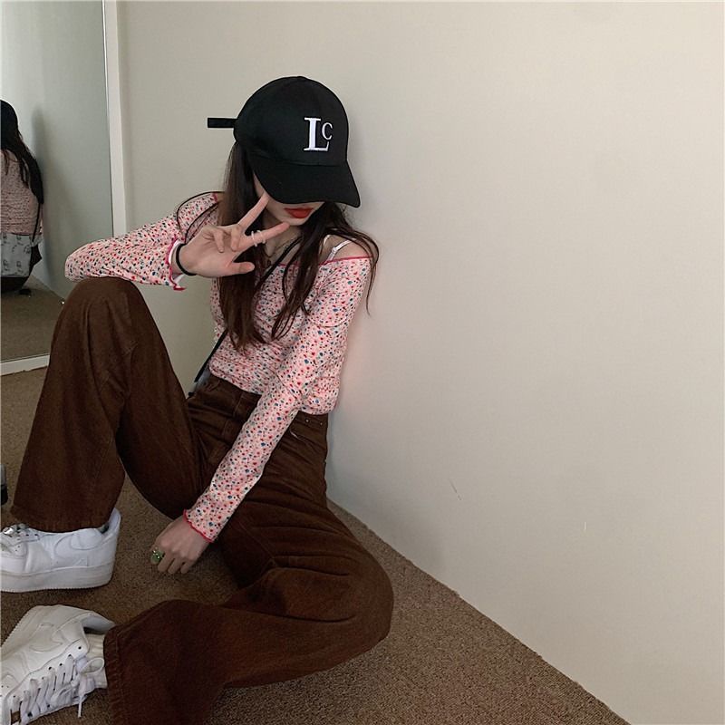 IELGY Quần Jeans Mỏng Ống Suông Eo Cao Phong Cách Hàn Quốc Sành Điệu Cho Nữ