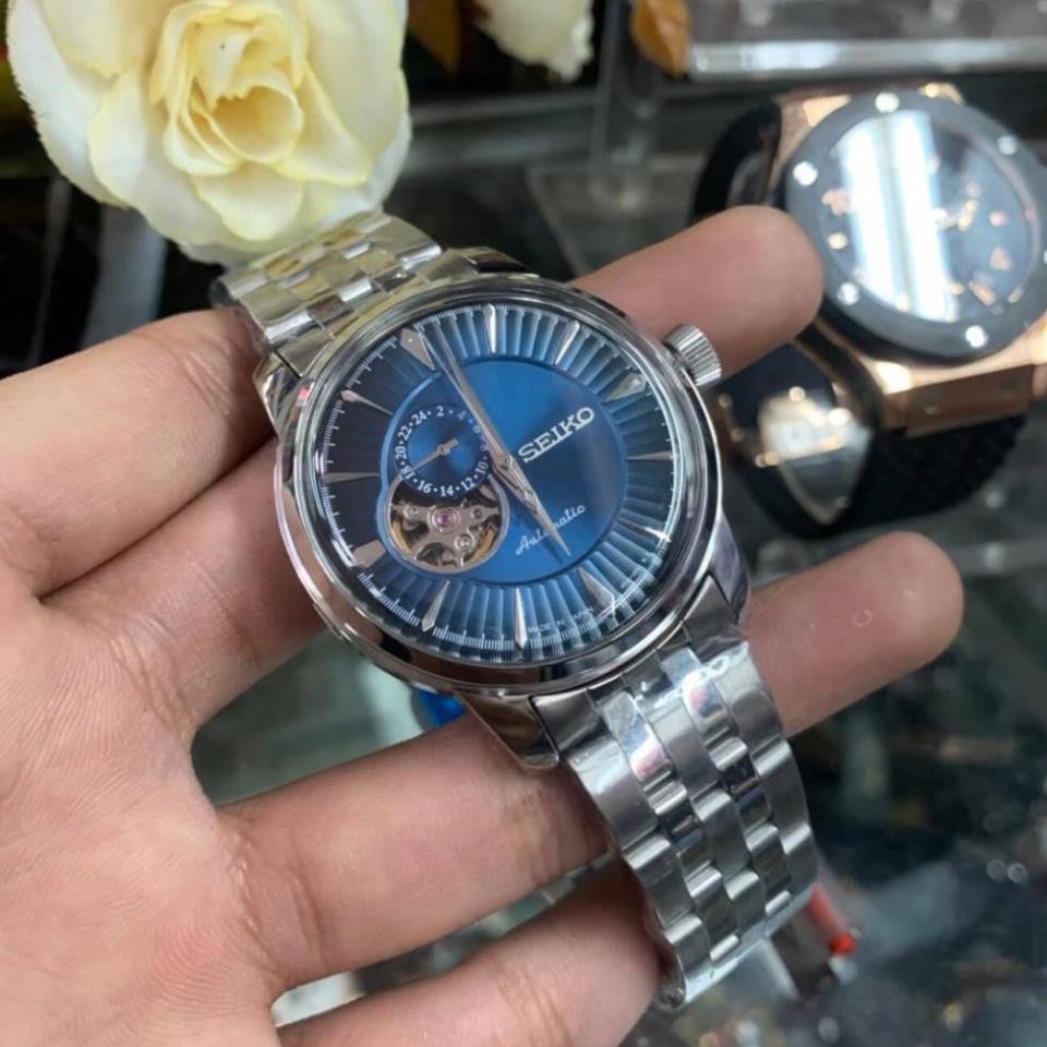Đồng hồ Nam seiko hở mặt chạy cơ automatic nhiều màu máy Nhật size 40mm dây kim loại