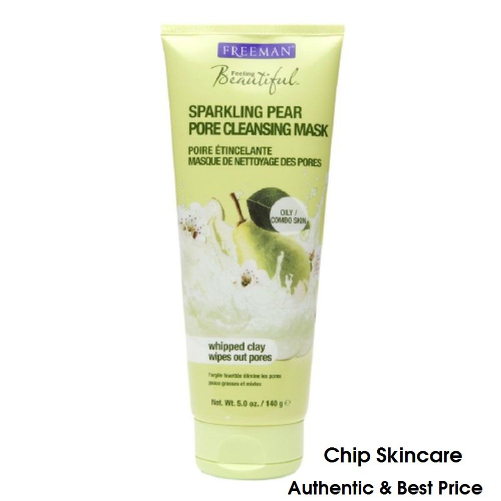 Mặt nạ làm sạch, se lỗ chân lông Freeman chiết xuất trái lê và đất sét đánh bông Sparkling Pear Pore