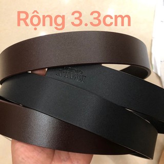 [SIÊU ĐẸP] Dây nịt nam da thật 33mm bản rộng trung bình nhỏ