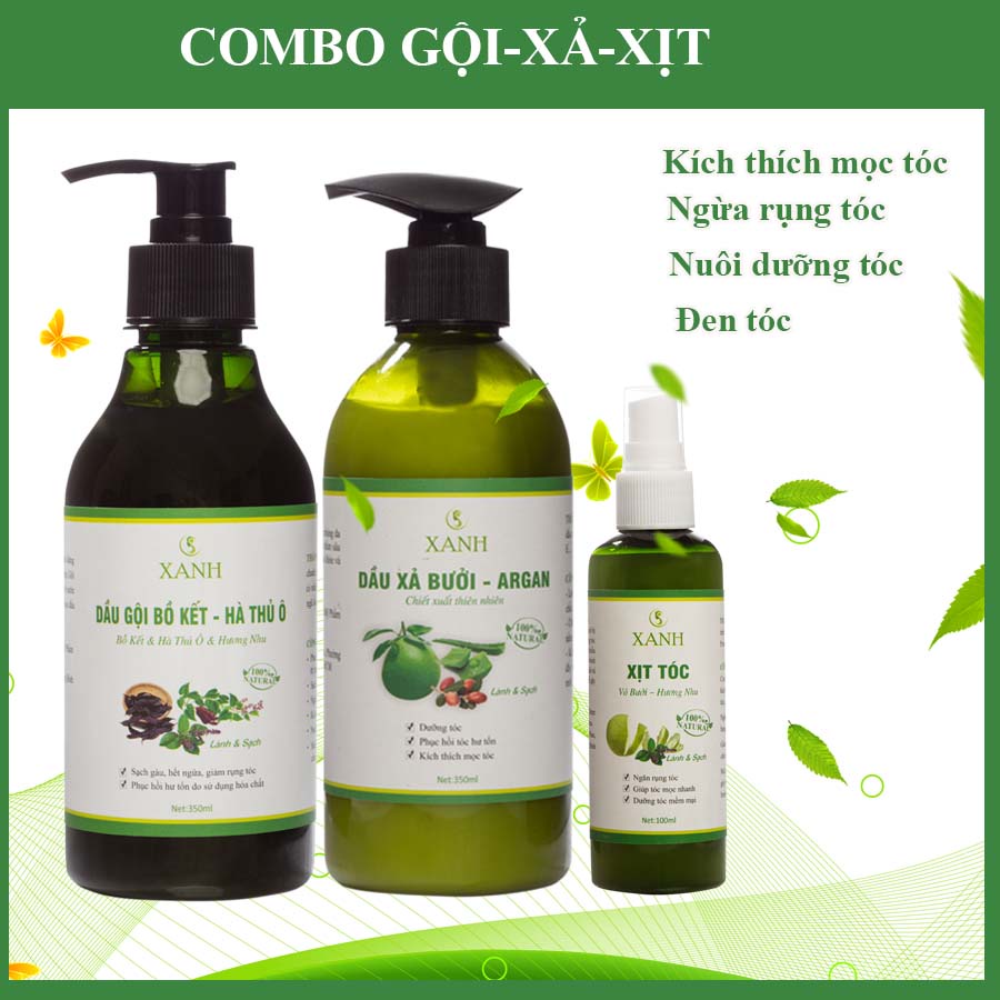 Dầu Gội Bồ Kết - Hà Thủ Ô Kích Thích Mọc Tóc 350ml