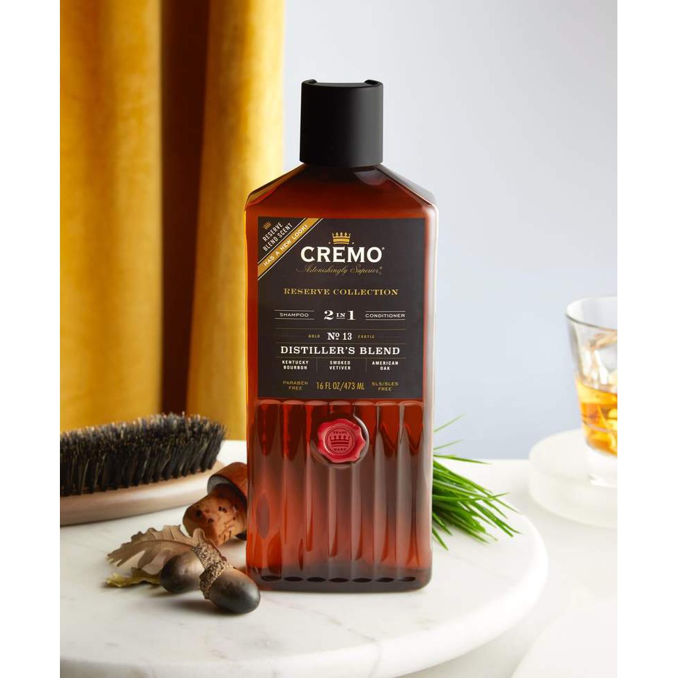 Dầu Gội Đầu 2 In 1 Cremo Reserve Collection Distiller's Blend 473ML (Dầu Gội Xả)