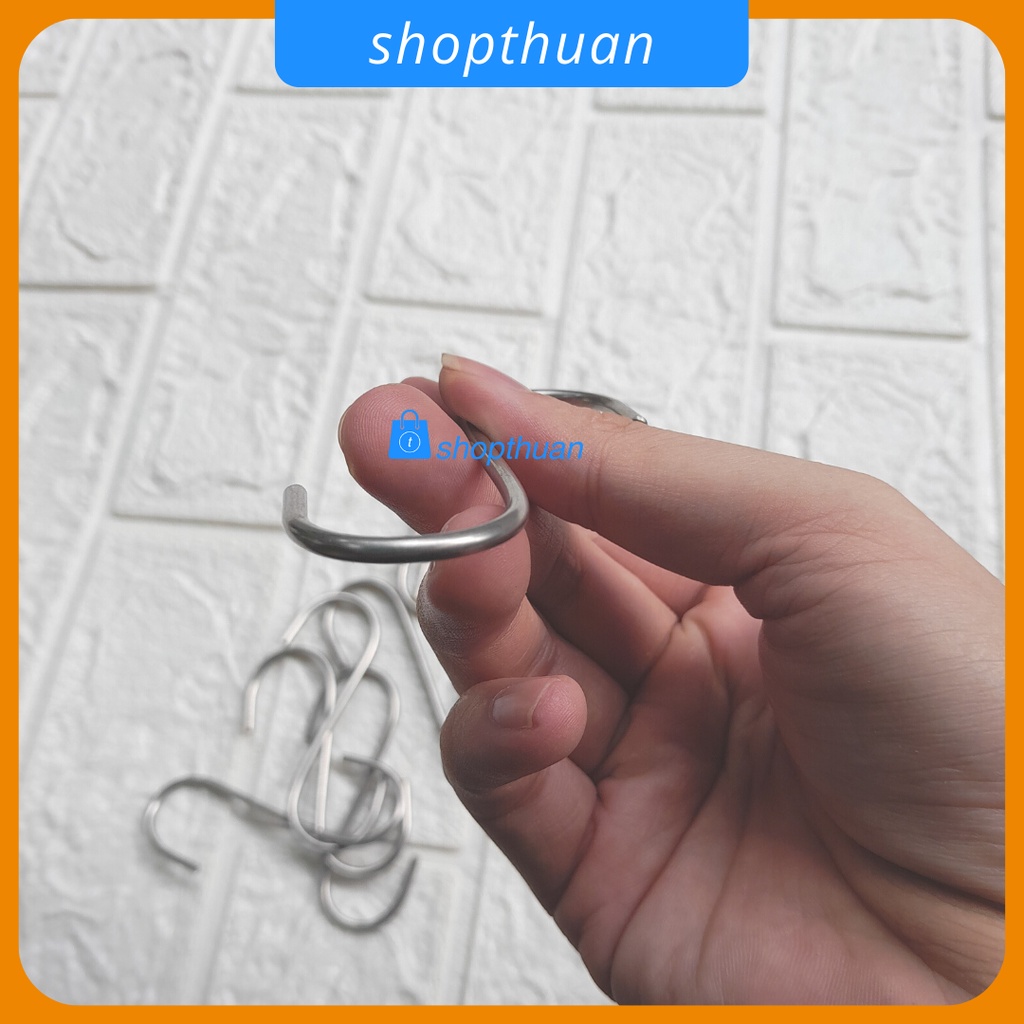Móc treo chữ S 8cm inox 304 phi 3mm, không sơn, không gỉ sét