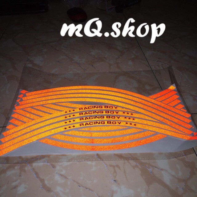 mQ.shop Tem chỉ vành Racing boy phản quang (Bộ đủ 2 vành)**  Qviễn