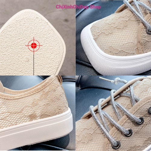 Giày lười nữ mũi vuông [thiết kế ren thời trang]