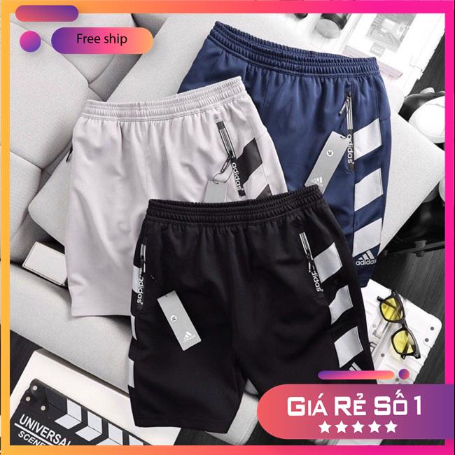 Quần đùi thể thao nam ADIDAS, quần short tập gym sọc chéo cao cấp thoáng mát, co dãn tốt MSP40066