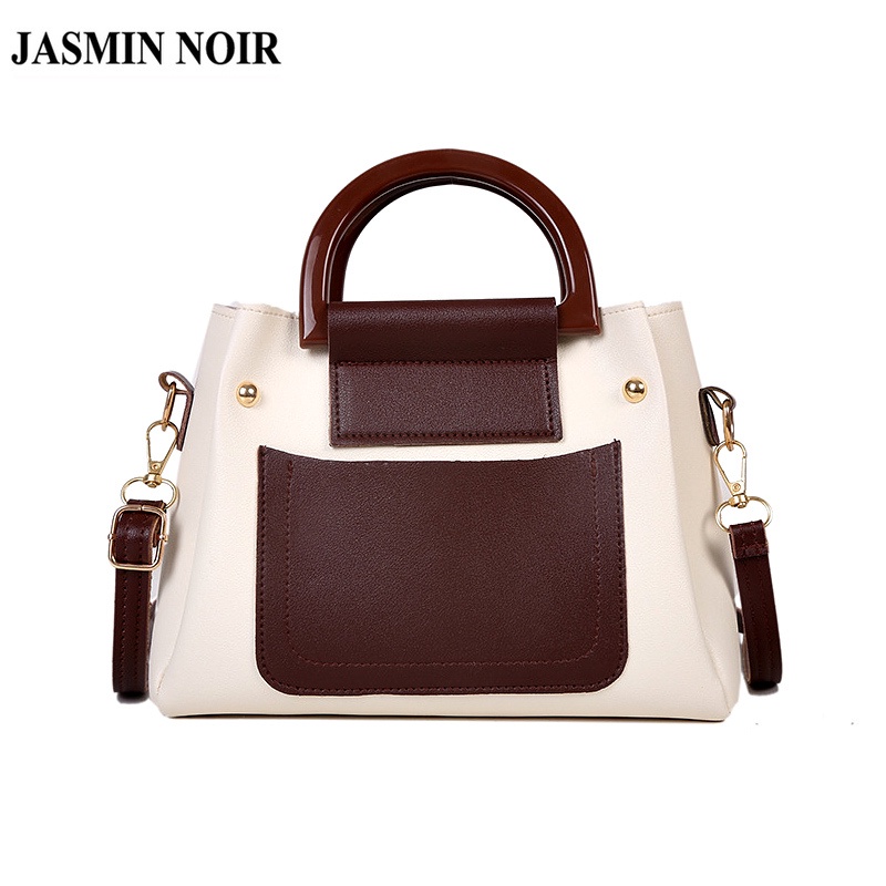 Túi Xách JASMIN NOIR Da PU Màu Tương Phản Thời Trang Cho Nữ