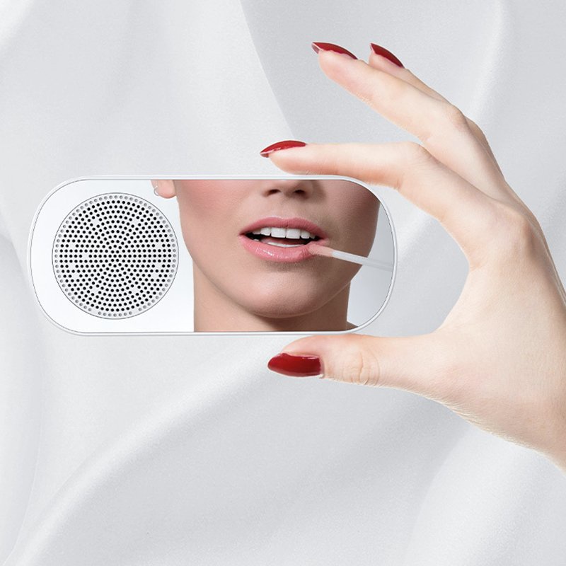 Loa bluetooth tai thỏ đồng hồ G5, loa mini không dây nghe nhạc làm đèn ngủ màn hình soi gương