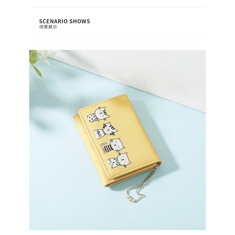 Ví/ Bóp Ngắn Đựng Tiền Cầm Tay Cho Nữ ERASHOP 079862 - Hình 4 Em Mèo Kute Nhỏ Gọn, Nhiều Ngăn, Rẻ Đẹp