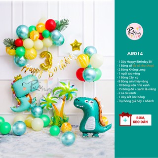 Set bóng trang trí sinh nhật bé trai CĐ Khủng Long siêu đẹp