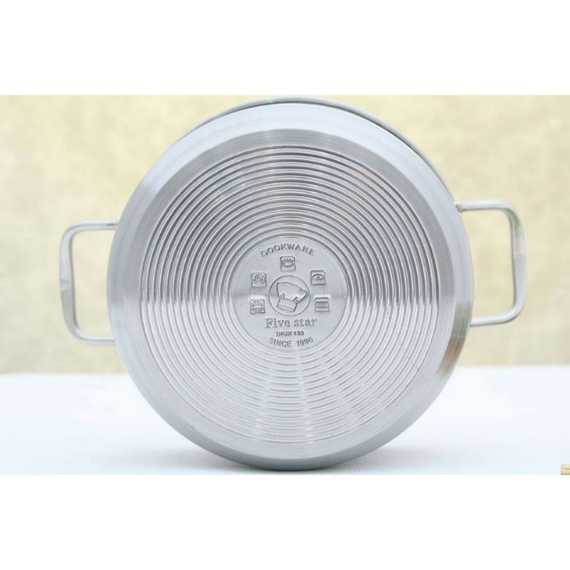 BỘ nồi inox FIVESTAR 16/18/20/24 CM NẮP kiếng bếp từ ( HÀNG CHÍNH HÃNG BẢO HÀNH 5 NĂM)