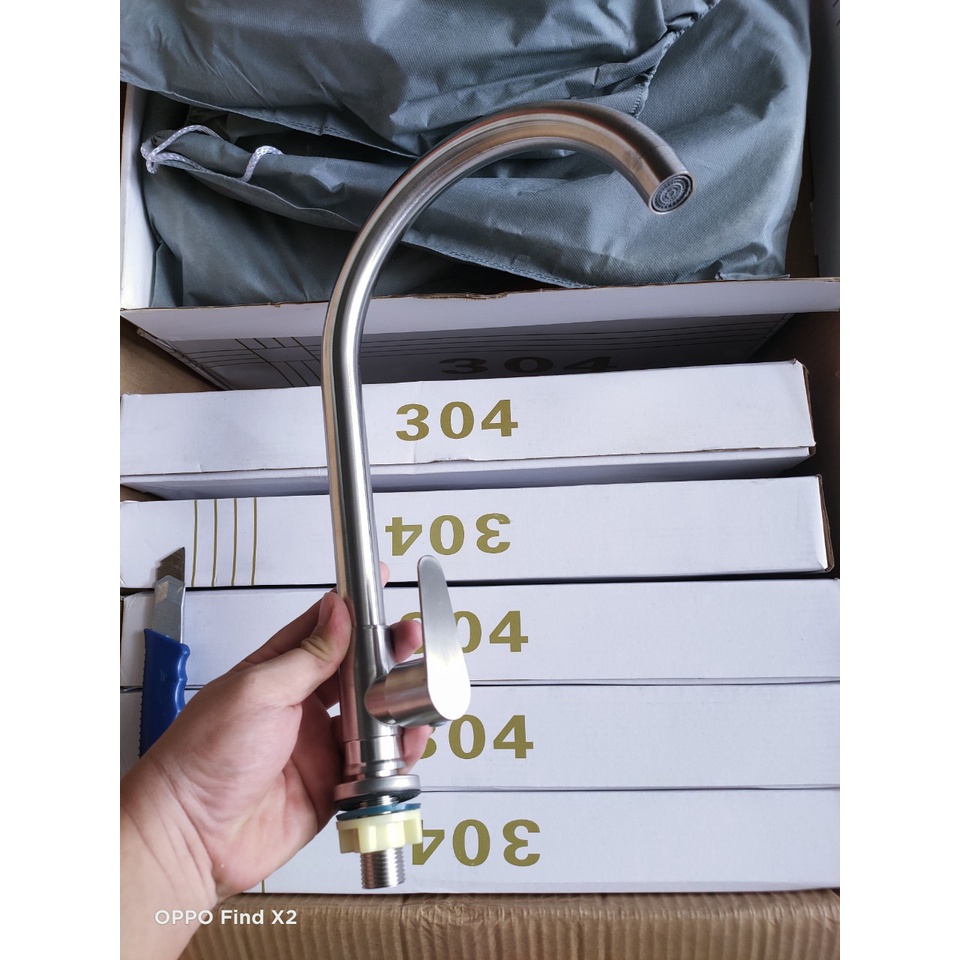Vòi rửa chén bát Xoay Bi 360 độ inox 304 - Phi 24