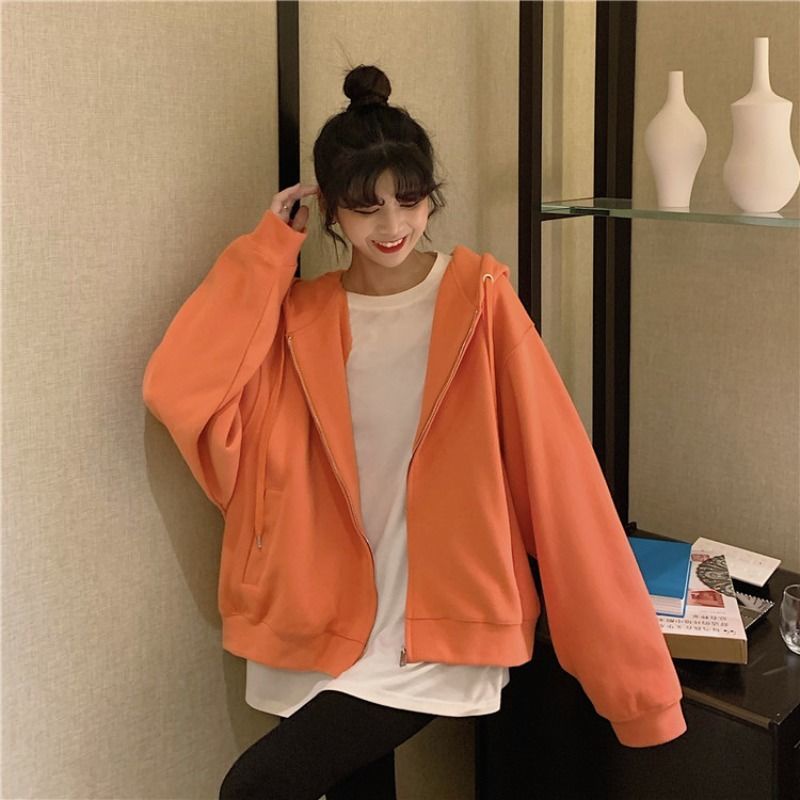 Áo Khoác Cardigan Có Mũ Trùm Dáng Rộng Phong Cách Hàn Quốc Tj199