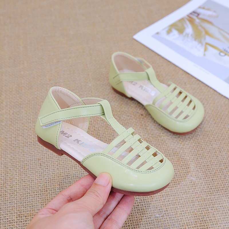 Xăng đan Da Đế Mềm Chống Trượt Phong Cách Hàn Quốc Cho Bé Gái 2-8 Tuổi