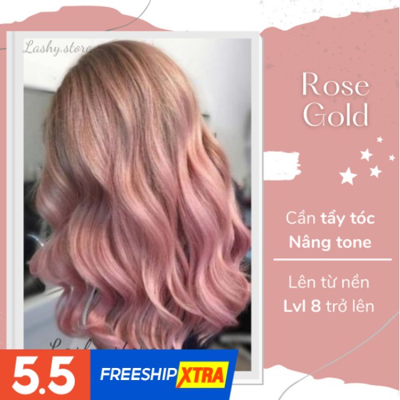 Combo Thuốc nhuộm tóc màu ROSEGOLD - Kèm oxy trợ nhuộm - Lên màu chuẩn