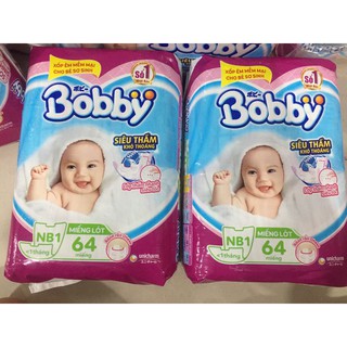 [CHÍNH HÃNG] Miếng Lót Sơ Sinh Bobby NB1 - 64 miếng