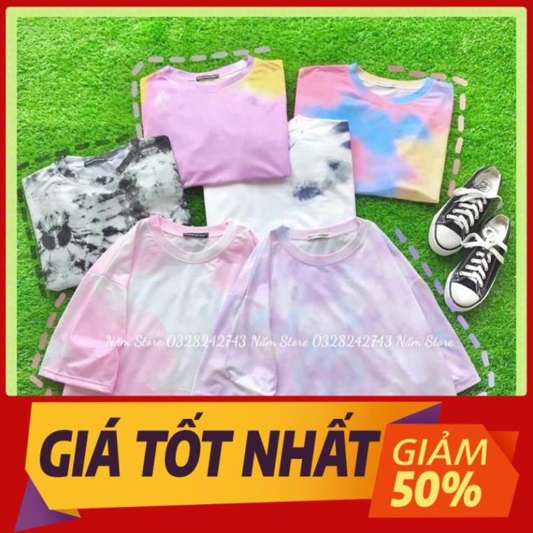 Áo thun loang trơn form rộng unisex nam nữ - Áo phông tay lở kiểu dáng dài rộng dấu quần Đẹp