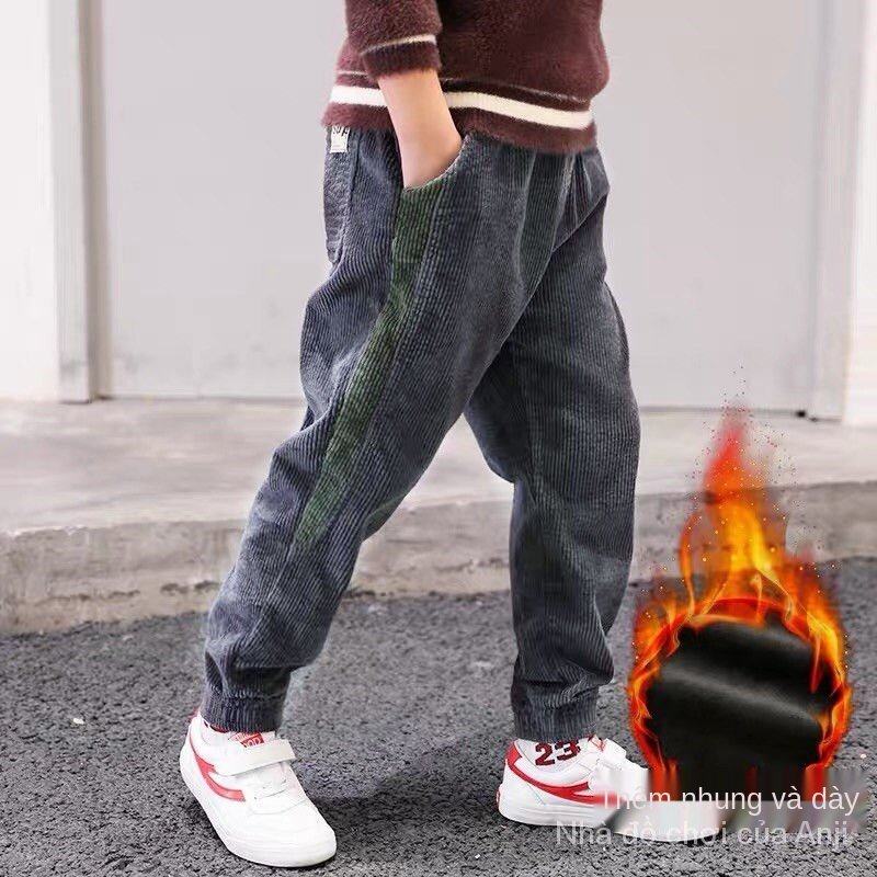 New Boys Fabric Pants ， Children Thick Velvet Pants ， Korean Sport Pants