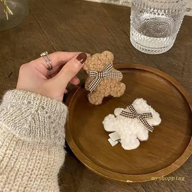 Kẹp Tóc Trang Trí Hình Gấu Bông Cho Nữ