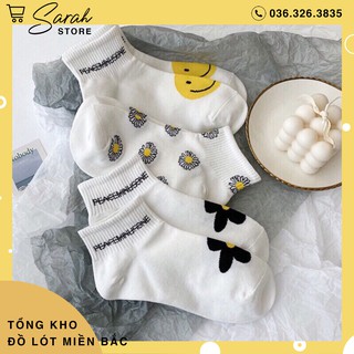 Set 10 Đôi Tất Hoa Cúc Hot Trend ( Đen và Trắng )