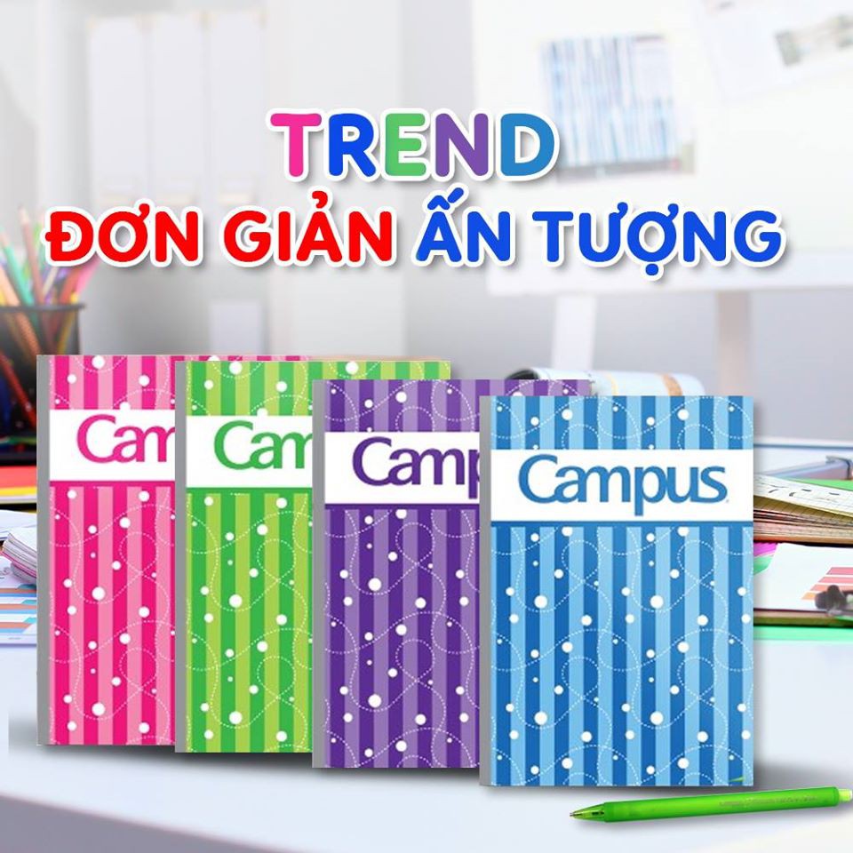 Lốc 5 Quyển tập sinh viên Trend 200 trang Campus ( NB-BTRE200 - 4 ly ngang )