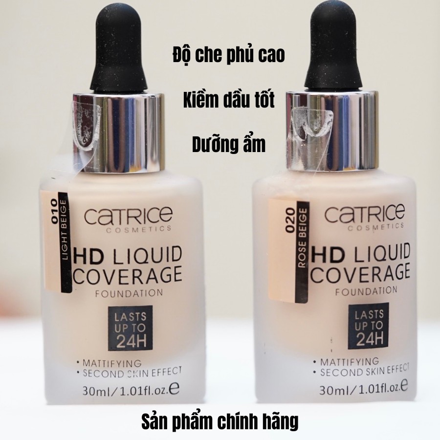 Kem Nền Catrice 24H Che Khuyết Điểm Kiềm Dầu Tone #1 #2