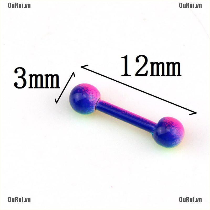 Bộ 10 Bông Tai Bằng Thép Không Gỉ Nhiều Màu Sắc Độc Đáo