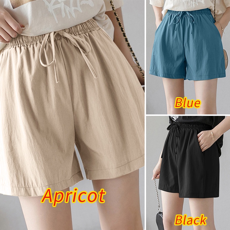 Quần Short Cotton Lưng Thun Ống Rộng Đơn Giản ZANZEA Dành Cho Nữ