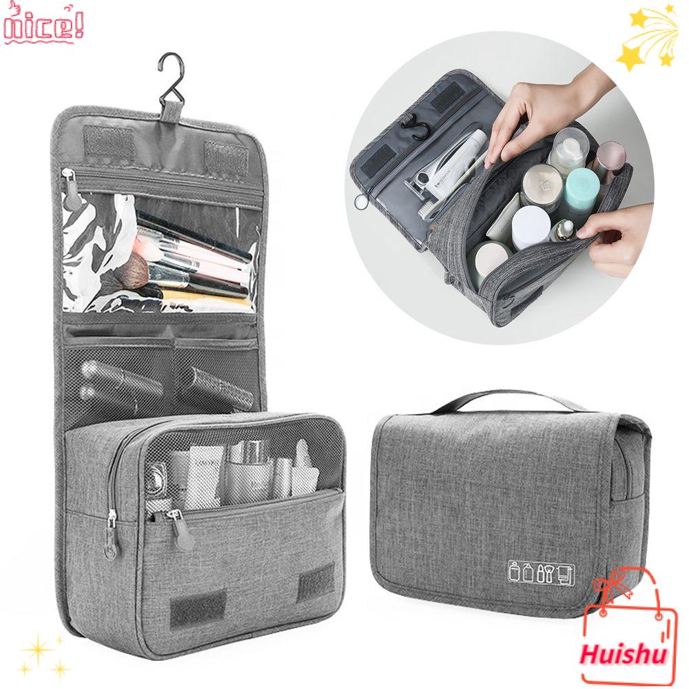 ✣HS✣ Portable Cosmetic Organizer Bag Water-resistant Makeup Case Travel Toiletry Bag Waterproof with Hook for Bathroom Shower Large Capacity Multifunctional Hanging Makeup Bag/Multicolor