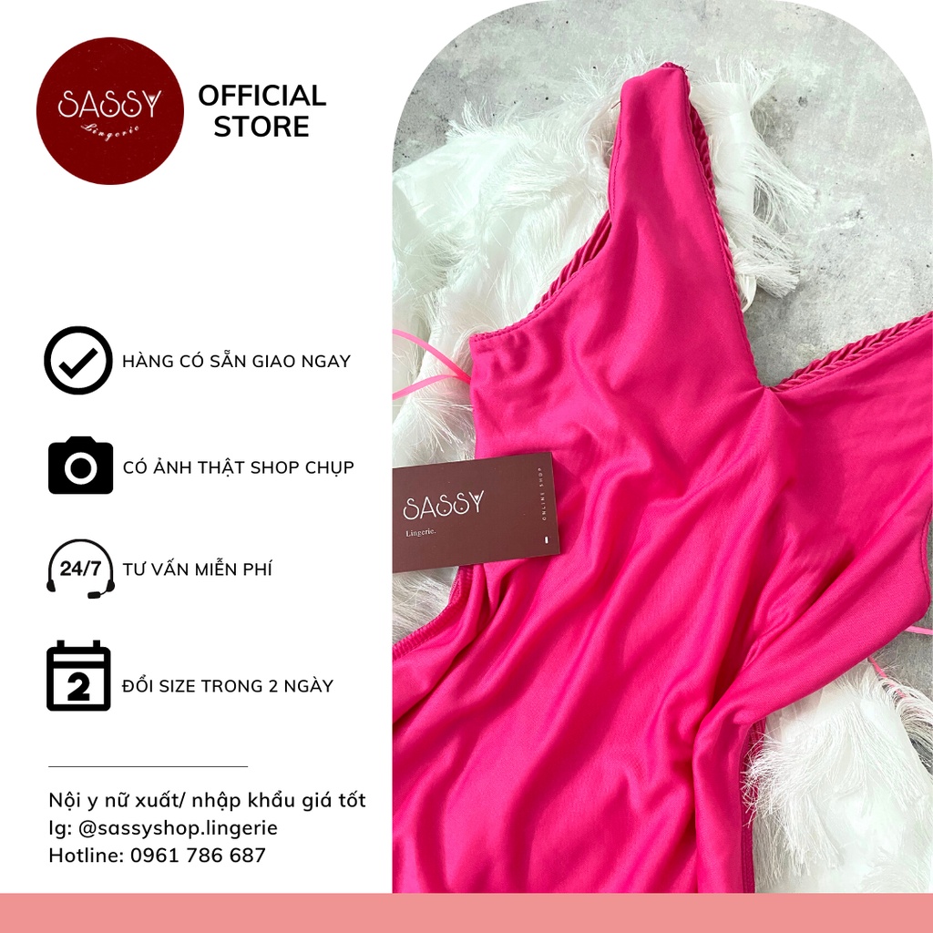 Bộ bodysuit nữ áo liền thân xếp ly dọc sát nách cổ V sang trọng gợi cảm nổi bật cho nữ ROLLY GO GIRL | BigBuy360 - bigbuy360.vn