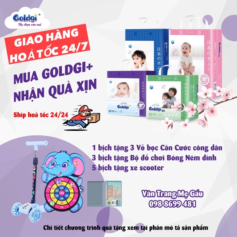 BỈM GOLDGI NHẬT 2022 DÁN/QUẦN ĐỦ SIZE NB92/S84/Md66/Mq60/Ld56/Lq48