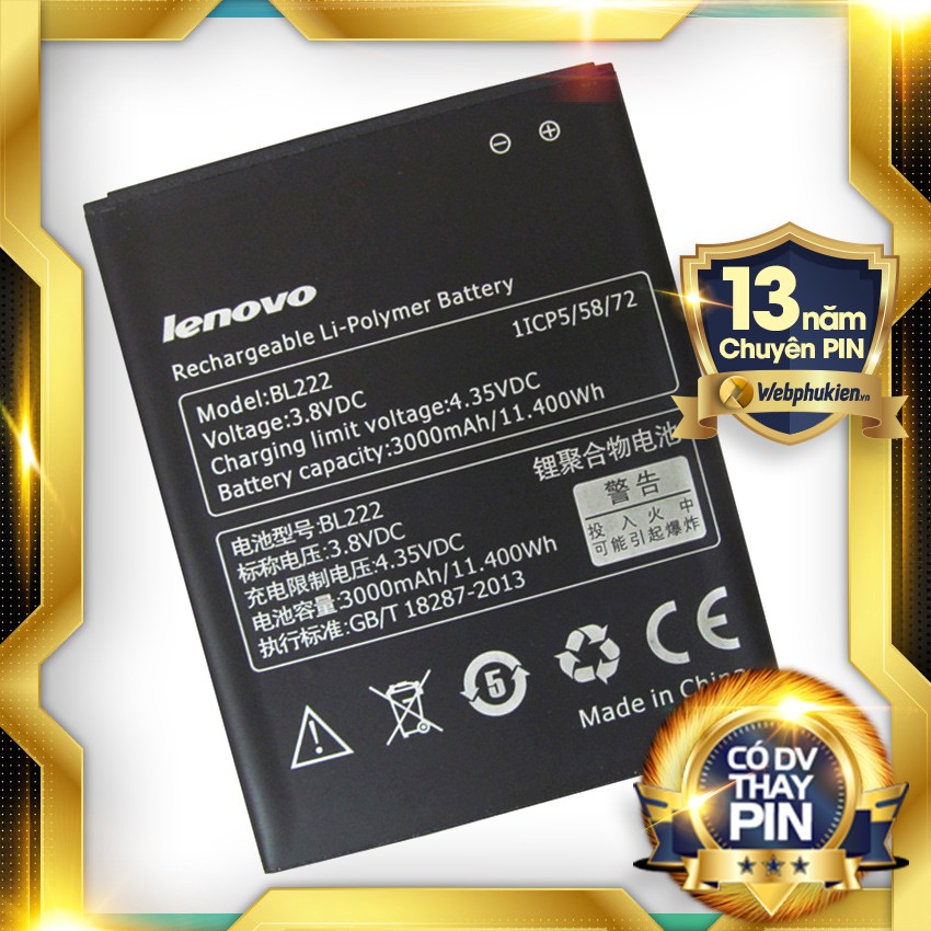 Pin Lenovo BL222 - 3000mAh (S660/S668T)